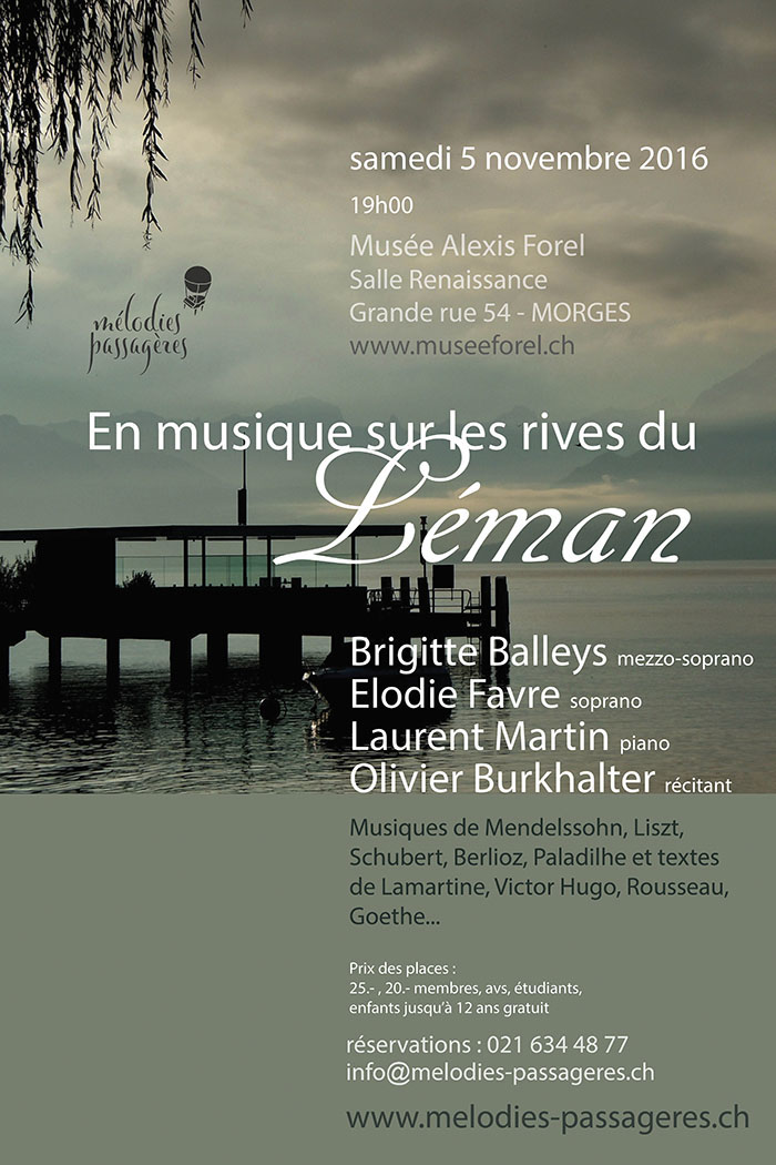 En musique sur les rives du Lman. Samedi 5 novembre 2016, Muse Alexis Forel, Morges, Vaud, Suisse romande