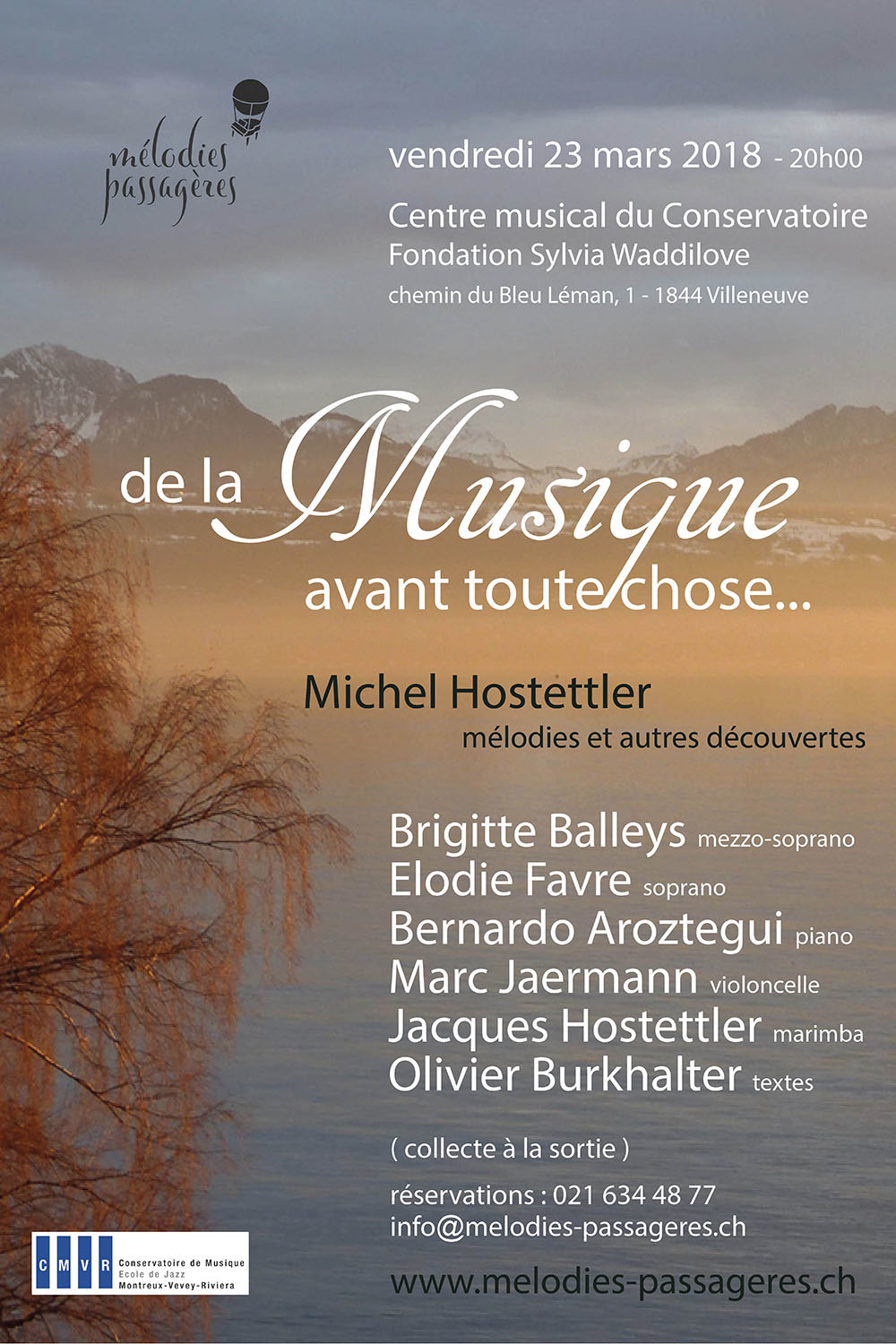 de la Musique avant toute chose... Concert le 23 mars 2018  Villeneuve